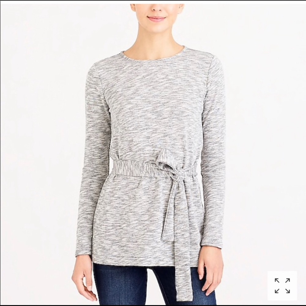 J Crew Trendy Chic Heather Belted Sweatshirt Sz.S